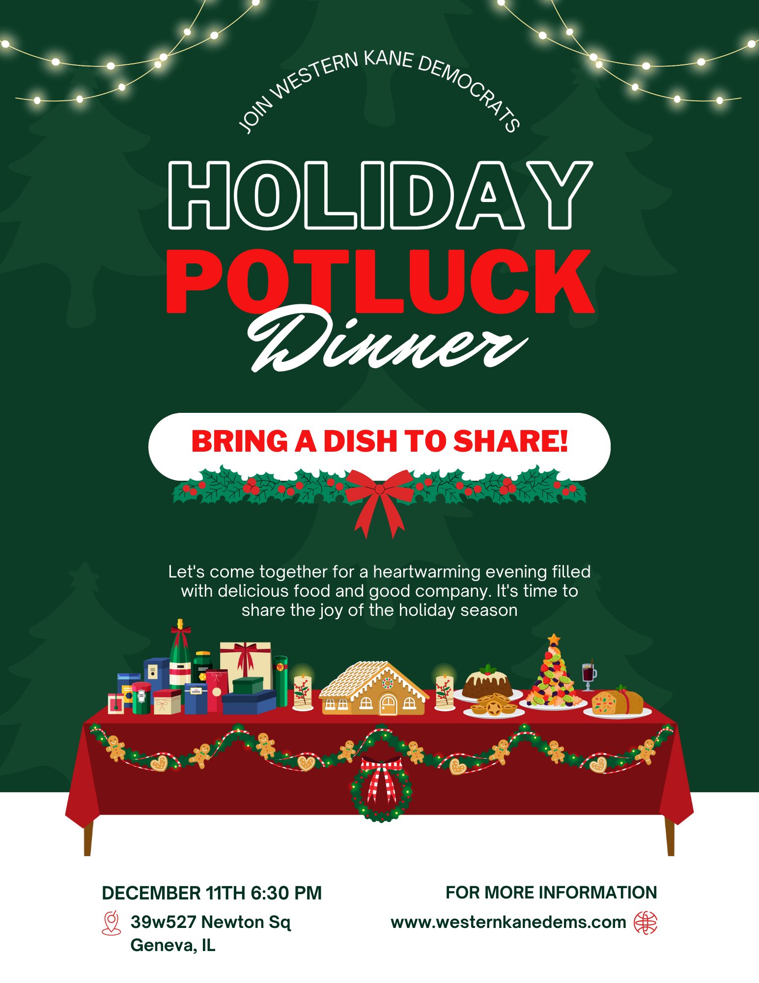 wkd holiday potluck dinner flyer