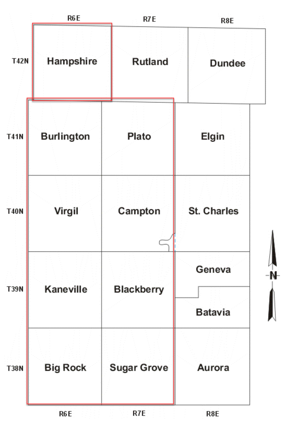 kane townships map
