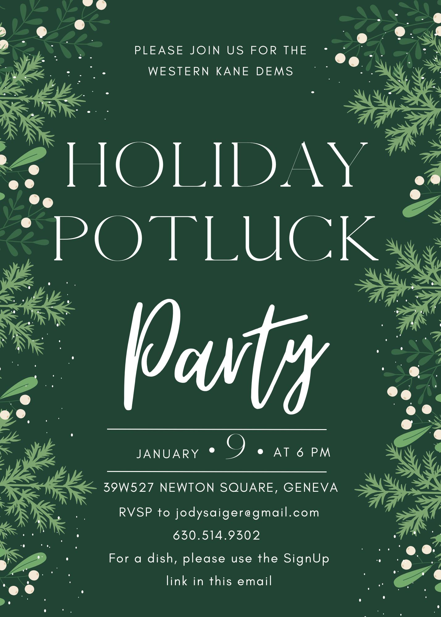 wkd holiday potluck party